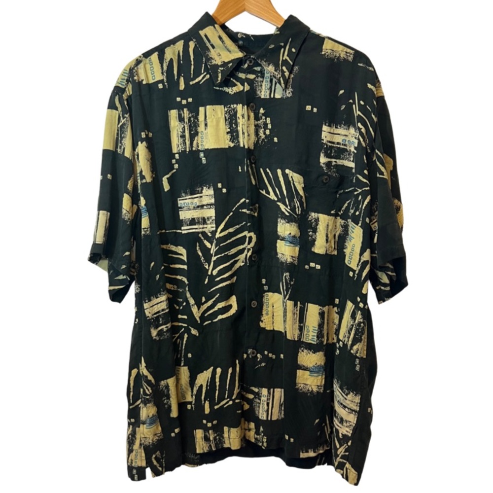 Tori Richard Mens 100% Silk Patterned Button Down Collared Shirt